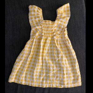 Zara Girls Yellow Gingham Dress Size 4-5 Years